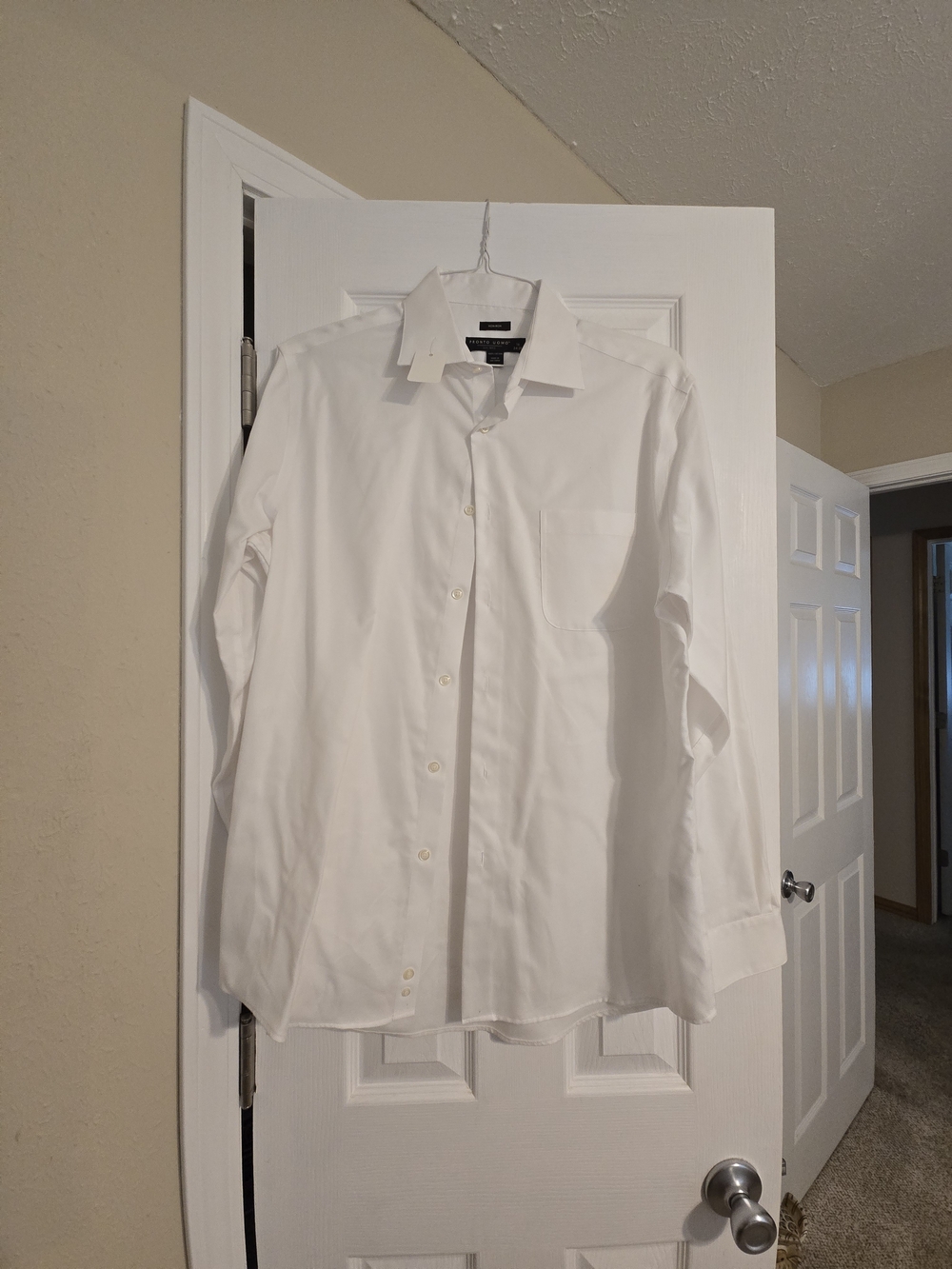 Pronto Uomo White Long-Sleeve Dress Shirt